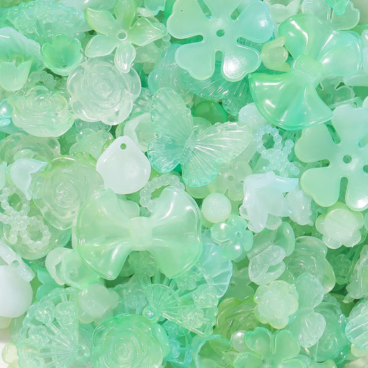 Green Jelly Acrylic Bead Mix