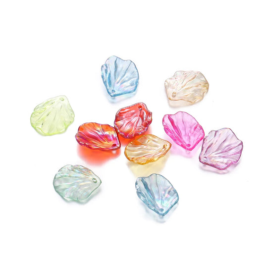 Multi-Colored Acrylic Leaf Beads