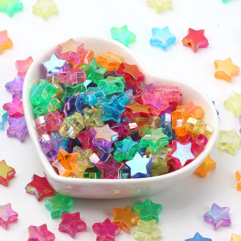 Star-Shaped Assorted Color Acrylic Beads