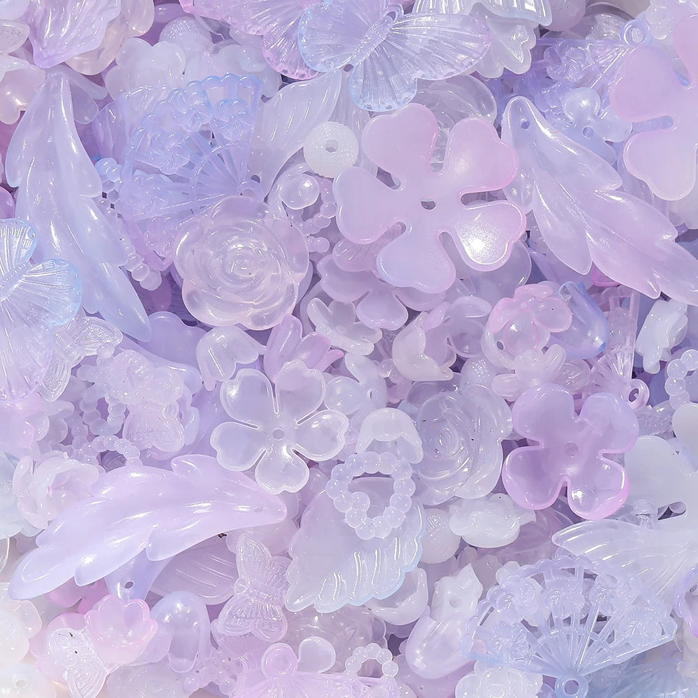 Lavender Jelly Acrylic Bead Mix