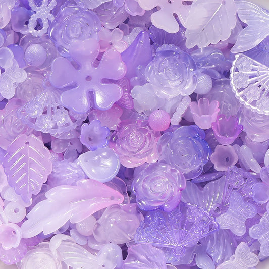 Violet Jelly Acrylic Bead Mix