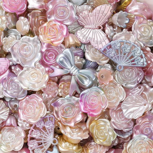 Coral Haze Pearlescent Acrylic Bead Mix